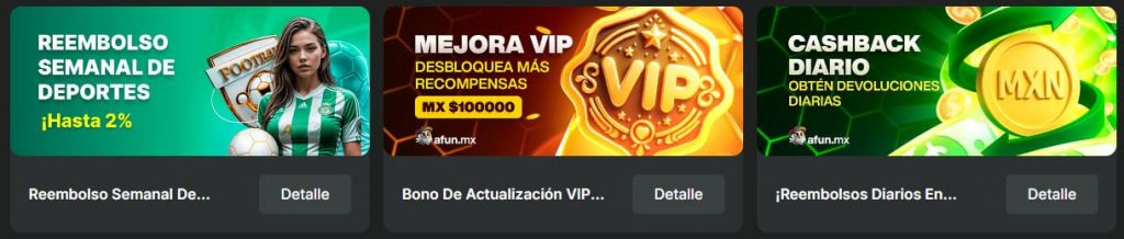 Promociones semanales Afun Casino México